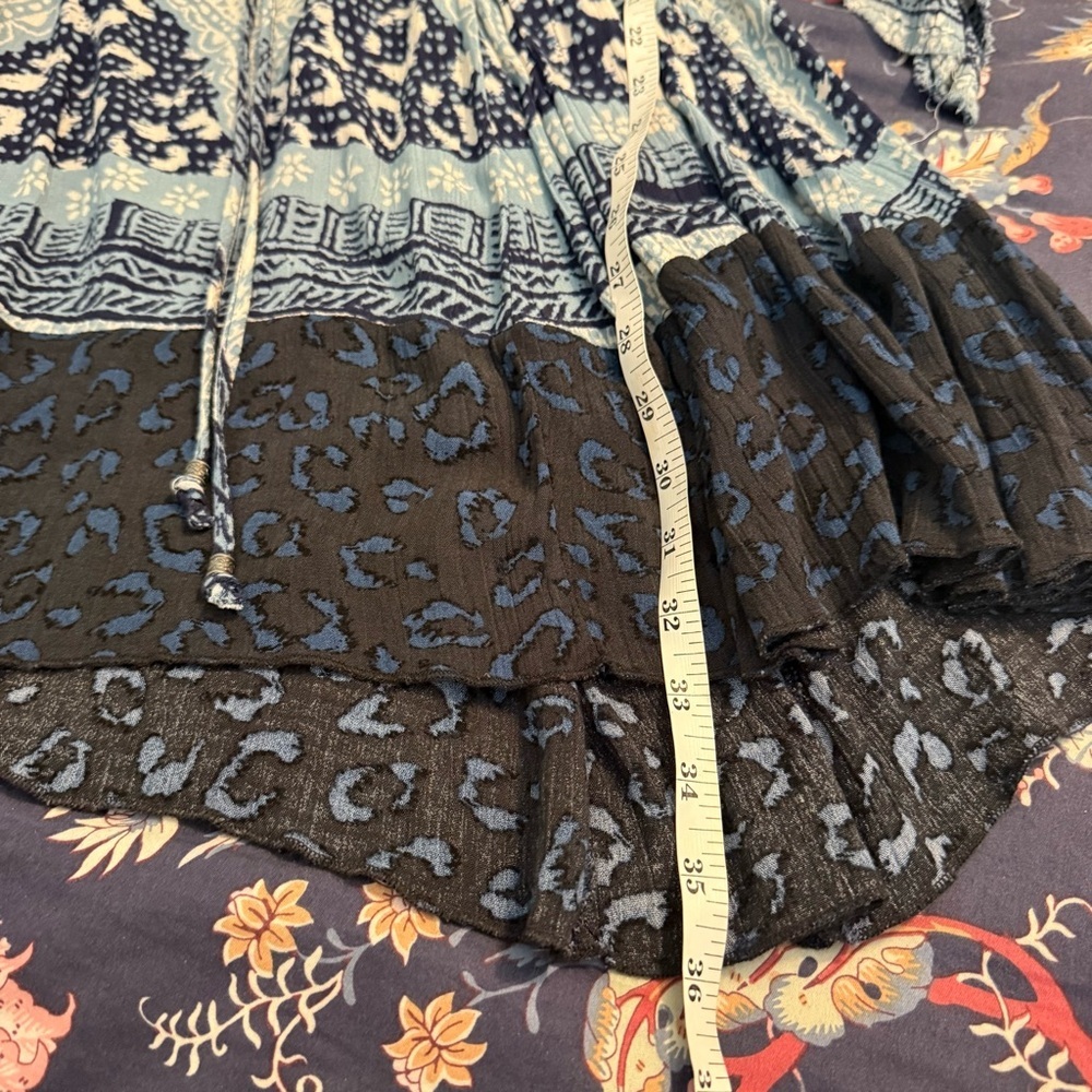 Free People Heart of Gold Dress in Blue Paisley Combo size XS - Picture 12 of 15